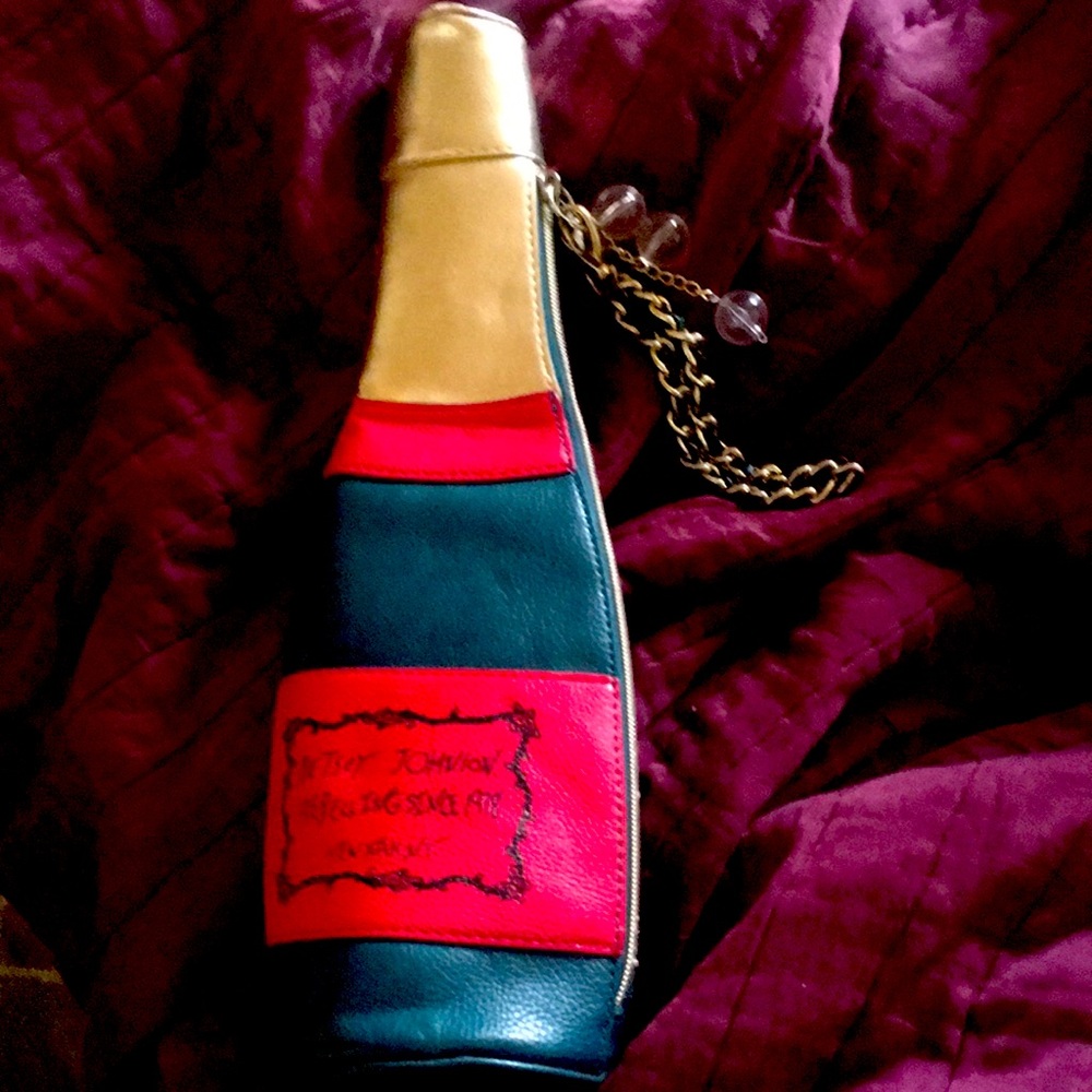 Rare Betsey Johnson champagne purse bag New